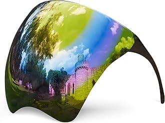 mayokenmayoken Full Face Sunglasses Futuristic Sun Protection Polarized Face Shield for Men & Women Anti-Fog Mirror Shield Glasses, Gold Tinted Gray, M