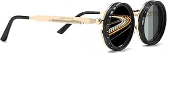 Adjustable Tint Sunglasses, 1-9 Gears Nightshift Glasses Retro Round Polarized Dimming Glasses ND Filter Lenses