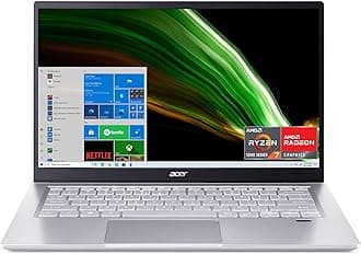 Swift 3 Thin & Light Laptop | 14" Full HD IPS 100% sRGB Display | AMD Ryzen 7 5700U Octa-Core Processor | 8GB LPDDR4X | 512GB NVMe SSD | WiFi 6 | Backlit KB | FPR | Amazon Alexa | SF314-43-R2YY