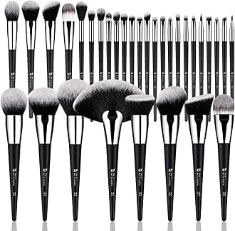 Makeup Brush Set 32Pcs Professional Makeup Brushes Christmas Gift Premium Synthetic Kabuki Foundation Blending Brush Face Powder Blush Concealers Eye Shadows