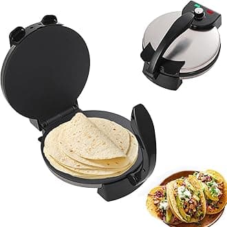 2000W Electric Roti Maker, 12 Inch Automatic Chapati Tortilla Machine,with Indicator Lights, Adjustable Temperature, Double-sided Heating