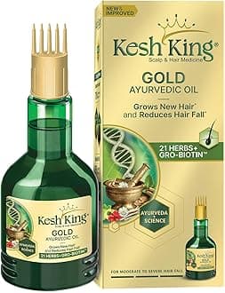 KESH KING Ayurvedic Hair Oil | Herbal Oil with Bhringraj & Amla | Enhance Hair Growth | Reduce Hairfall | Nourishes Scalp | Provides Long & Thick Hair | 3.38 Fl Oz/100ml