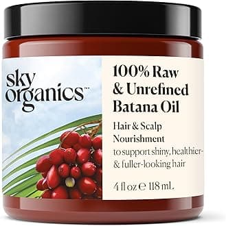 RAW & UNREFINED BATANA OIL, 100% Pure, from Honduras, to Support Scalp & Stronger Fuller-Looking Hair, Intensive Hair Conditioning & Hair Repair Mask, 4 fl oz
