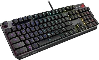 ASUS ROG Strix Scope RX Gaming Keyboard | ROG RX Optical Mechanical Blue Switches, Programmable Macro, Aura Sync RGB Lighting, USB 2.0 Passthrough, IP57 Waterproof & Dust Resistance, Alloy Top Plate