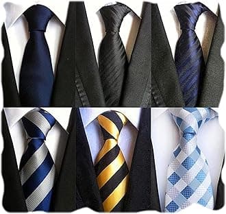 WeiShang Lot 6 PCS Classic Men's Silk Tie Necktie Woven JACQUARD Neck Ties