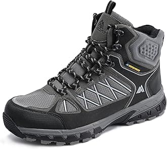 Queday Men's Hiking Boots Waterproof Outdoor Lightweight Trekking Shoes Ankle High Boots