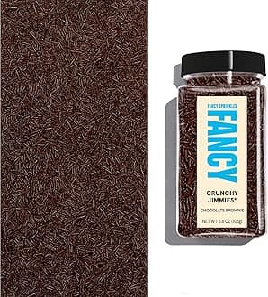 Fancy Sprinkles Chocolate Jimmies Crunchy Sprinkles, Real Sugar, For Ice Cream, Cookies, Cakes, Cupcakes, Dessert Decorating Sprinkles 1 Pack (0.5c)