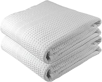 GILDEN TREE Waffle Bath Sheet Large Bath Towels Quick Dry Thin Body Towels, 40x80 Oversized Bath Towels for Adults, 2 Pack Bath Sheet Set, Classic Style (White)