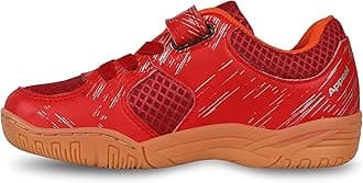 Nivia Appeal Kids Badminton Shoes | Non-Marking Court Shoes for Young Players | Red & Royal Blue