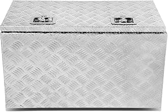 DNA MOTORING TBOX-T2-30-ALU Rear Truck Bed Trailer Key Lock Aluminum Storage Tool Box,Metallic