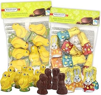 Sweetzo - Milk Chocolate Chicks and Bunnies, Individually Foil Wrapped Candies, Easter Basket Stuffer Treats (Pack of 2)