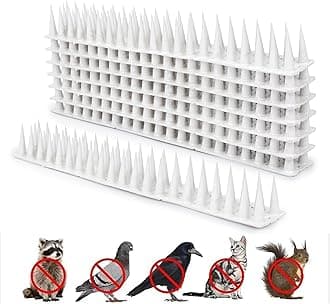 PlastKart Pigeon Spikes (Pack of 80) Anti Bird Control for Balcony, Railing, Home Window Protection from Pigeon, Cat, Monkey, Crow, Kabootar, Split AC, Spikes with Double Sided Tape (White)