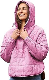 AMEBELLE Women's Oversized Hooded Puffer Jacket Quilted Jackets for Women Lightweight Winter Warm Padded Hoodies Coat