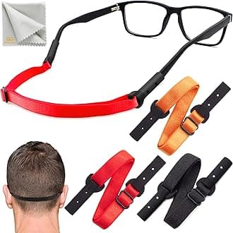 SIGONNA Glasses Strap Holder - 3 Adjustable Eyeglasses Strap Lanyards, No Tail Sunglasses Strap for Men Women, Anti-Slip Eye Glasses Holders Around Neck Head