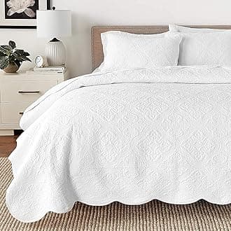 Cozy Line Home Fashions 100% Cotton Victorian Medallion Solid White Matelasse Embossed Bedding Quilt Set, Reversible Lightweight Bedspread, Coverlet for All Season (Oversized King - 3 piece)