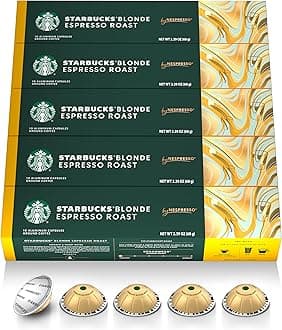 by Nespresso Vertuo, Blonde Roast Espresso, 50-count Espresso Pods, Brews, 1.35 oz.