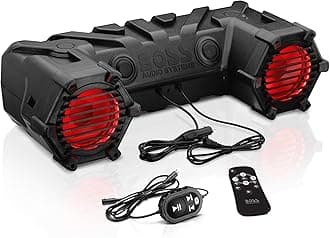 BOSS Audio Systems ATV30BRGB ATV Speaker System - 6.5 Inch Speakers, 1 Inch Tweeters, Built-in Amplifier, Bluetooth, Multi-Color Illumination