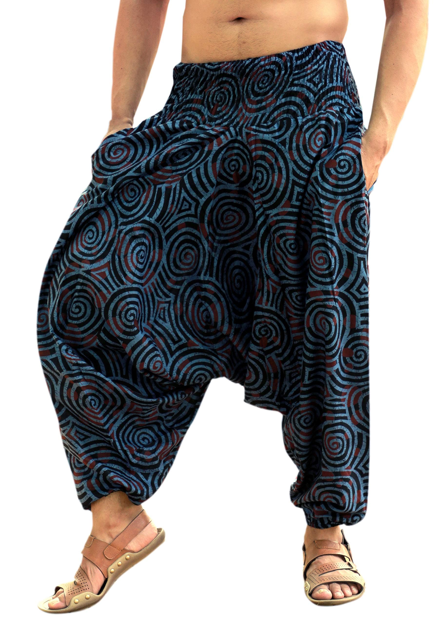SARJANA HANDICRAFTS Men Women Cotton Harem Pants Pockets Yoga Trousers Hippie