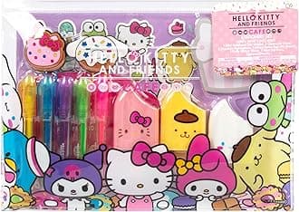 Hello Kitty 22-Piece Kawaii Stationery Set, Includes Notebook, Squishy Stickers, Pens, Cute School Supplies, Unisex, Ages 4+