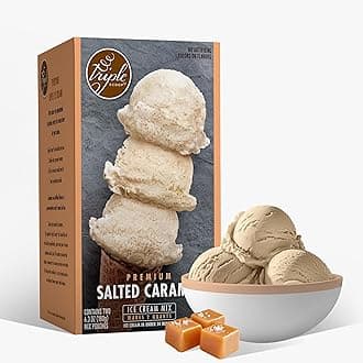 Triple Scoop - Premium Salted Caramel Ice Cream Mix For Ice Cream Maker. Simple, Easy, Delicious. From Gourmet Mix To Maker in 5 Minutes, Makes 2 Creamy Quarts, Made in USA (1 Pack, Salted Caramel)