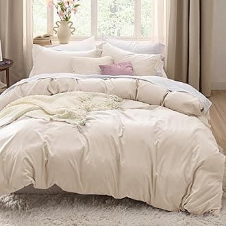 Oat Milk Duvet Cover Queen Size - 3 Pieces Prewashed Cotton-Like Polyester Extra Soft Bedding Set, Includes 1 Duvet Cover 90x90 Inches with Zipper Closure & 2 Pillow Shams, No Comforter