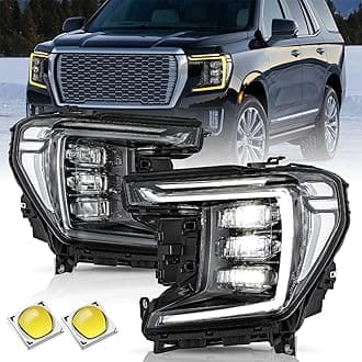 TUSDAR Full LED Headlight Assembly Set for 2021 2022 2023 2024 GMC Yukon/Yukon XL DENALI/AT4 OEM Headlamp Replacement Pair Driver and Passenger Side