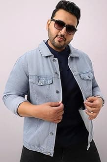 Urbano Plus Men's Regular Fit Washed Full Sleeve Denim Jacket