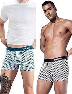 DAMENSCH Regular Fit Printed Trunks for Men Pack of 2| Mircromodal, Elastane Fabric, Anti-Bacterial and Microfibre Waistband