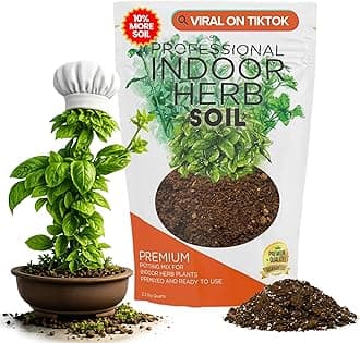 Professional Indoor Herb Soil Mix Large 2.2 Quarts Ready to Use, Premium Potting Soil for Basil Mint Rosemary Thyme Parsley, Peat Moss Coco Coir Perlite Dolomite Indoor Garden Soil Made in USA