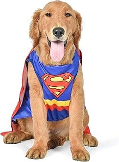DC Comics Superhero Superman Halloween Dog Costume - X-Small - | DC Superhero Halloween Costumes for Dogs, Funny Dog Costumes | Officially Licensed DC Dog Halloween Costume