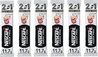 2 In 1 Sugar Free Coffee Sachets | Nescafe Instant Coffee Premix | Sugar Free 2 in 1 Coffee Sachets | (6 x 11.7g)