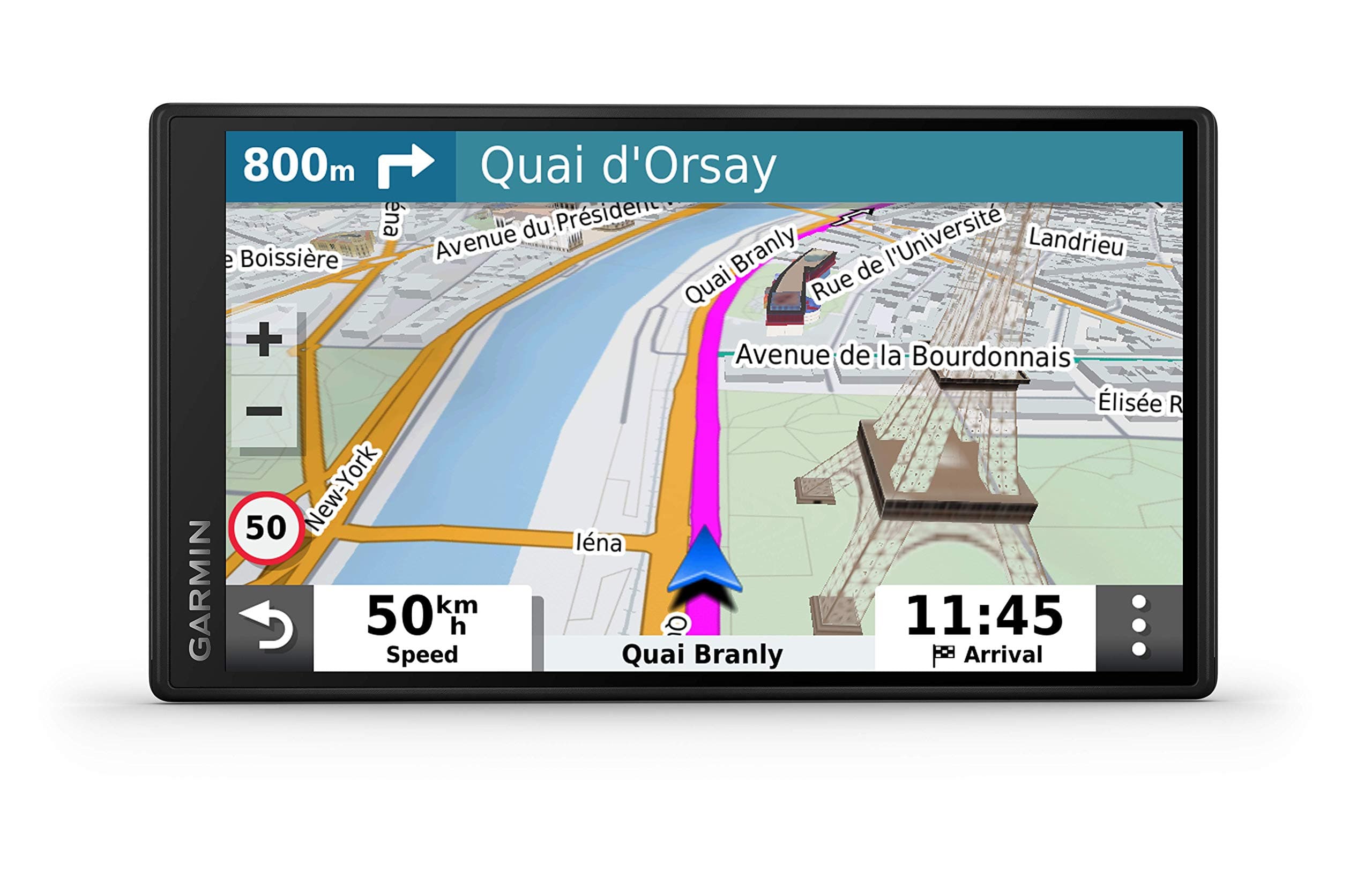 Drive 55, GPS Sat Nav, 5" edge to edge display, Full EU Mapping, Driver Alerts, Built in Wifi, Driver Alerts, Preloaded Foursquare data, Live Traffic and Weather via Garmin Drive app
