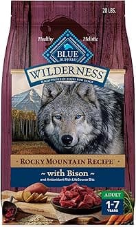 Wilderness Rocky Mountain Recipe High Protein Natural Adult Dry Dog Food, Bison with Grain 28 LB Bag