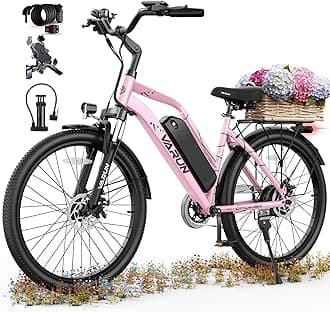 Electric Bike - 500W Adult Ebike Up to 40Miles, 48V Removable Battery, Shock Absorber, 7-Speed and Dual Disc Brakes,Stylish 26" Cruiser E-Bike Suitable for Commuting and Leisure