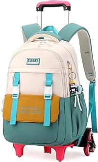 ETAISHOWRolling Backpack for Girls Backpack with Wheels for Adults Roller Bookbag Wheeled Bag Trolley School Bag Green