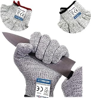 - Cut Resistant Gloves Food Grade Level 5 Protection, Safety Kitchen Cuts Gloves for Oyster Shucking, Fish Fillet Processing, Mandolin Slicing, Meat Cutting and Wood Carving. (X-Large-2 Pairs)