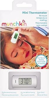 Munchkin Non-Contact Infrared Baby Thermometer | LCD Screen Single Button Compact and Convenient for Travel | Kids Body Temperature Measurement with Fever Alert