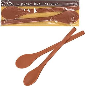 Honey Bear Kitchen Silicone Stirring Spoon (Set of 2, Honey Bear Brown) for Coffee & Tea