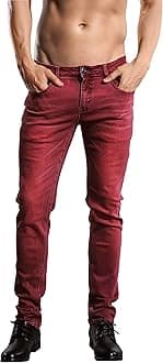 ZLZ Jeans Pants Slim Fit, Younger-Looking Fashionable Colorful Comfy Stretch Jeans Pants for Men, Skinny Jeans Stretch Fit …