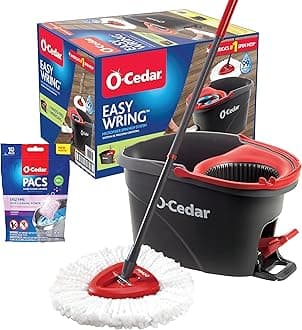 O-Cedar EasyWring Microfiber Spin Mop and Bucket Cleaning System + Lavender Pac (Variety Pack)