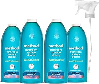 Bathroom Cleaner Spray, Sparking Clean, Surface Cleaner, Eucalyptus Scent, Pack of 4, 4 x 828ml