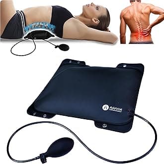 AJUVIA Lumbar Decompressor Portable Lumbar Traction Device, Back Pain Pillow for Sleeping, Fast Relief for Herniated Disc, Sciatica Pain, Scoliosis