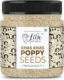 LILA DRY FRUITS Poppy Seeds 250 Grams (Posta Dana) | Whole & Natural Khas Khas Ideal for Cooking & Baking | Unpolished & Fresh Pusta Daana Nuts Seeds Perfect for Gifting