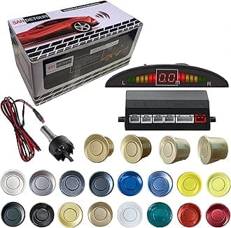 Parking Sensor Kit Backup Sensor Kit Reverse Sensor for Car 18 Color Options for Probes Adjustable Alarm Volume Professional Sensore de Reversa para Carro Safe Driving Assistant（Champagne Gold）