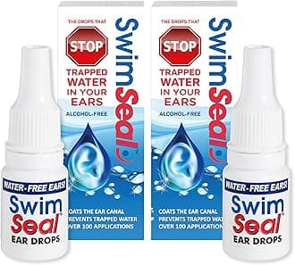 Twin-Pack All Natural Swimmer's Ear Drops for Daily Use Rather Than Alcohol Drops or Earplugs. The Solution for Your Ears for All Water Exposure for All Ages.