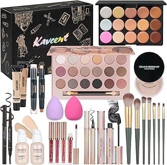 KAVCENT Makeup Kit Makeup Sets for Teens Makeup kits for Women Teenagers Make up Eyeshadow Palette Foundation Concealer Lipgloss Loose Powder Makeup Kit for Women Full Kit