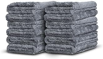 Borderless Grey Edgeless Microfiber Towel (12 Pack)- Premium Quality 480gsm, 16 x 16 inches Plush Microfiber - Delicate Touch for The Most Delicate Surfaces