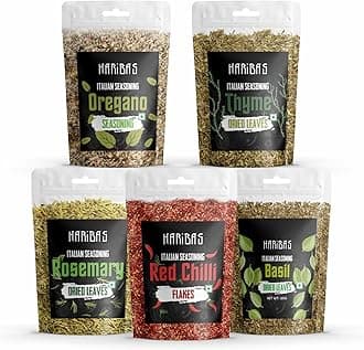 Seasonings Herbs & Spices Thyme, Basil, Chilli Flakes, Oregano & Rosemary 20gm Each | Mixed Herbs Seasonings