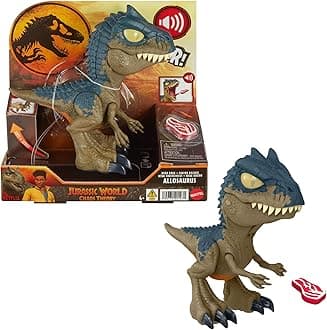 Jurassic World: Chaos Theory Netflix - Chomp Chomp Mega Roar Allosaurus Dinosaur Toy with Sound & Stretchable Jaw Tendons, Increasing Roar Levels & Feeding Feature, Ages 4 Years & Up, HVB45