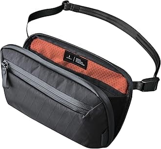 ALPAKA Elements Tech Case Mini - Compact Electronics Organizer, Small Cable Bag for Chargers and Earbuds, Phone Pouch, Travel Accessory Case, Crossbody Sling, Black X-Pac VX42